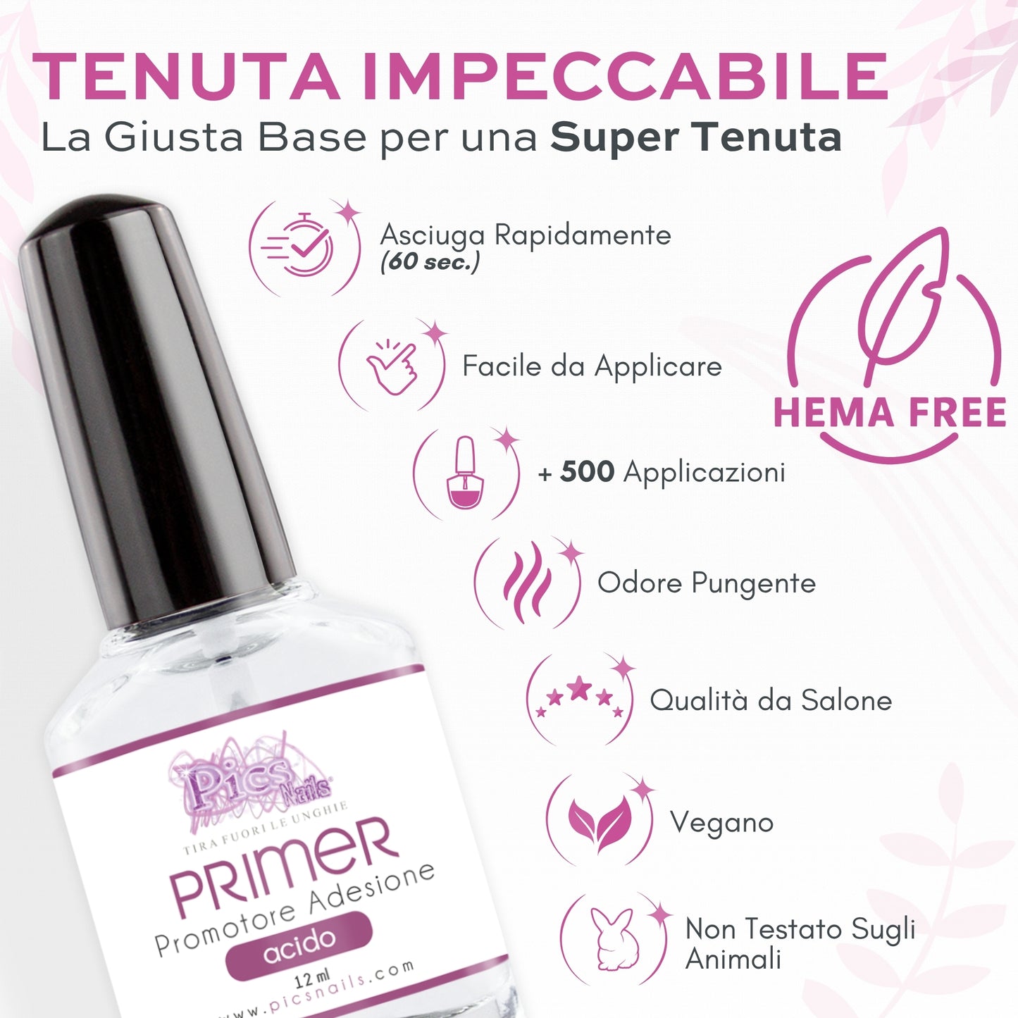 Primer Unghie Gel Acido Promotore D'Adesione 12 ml