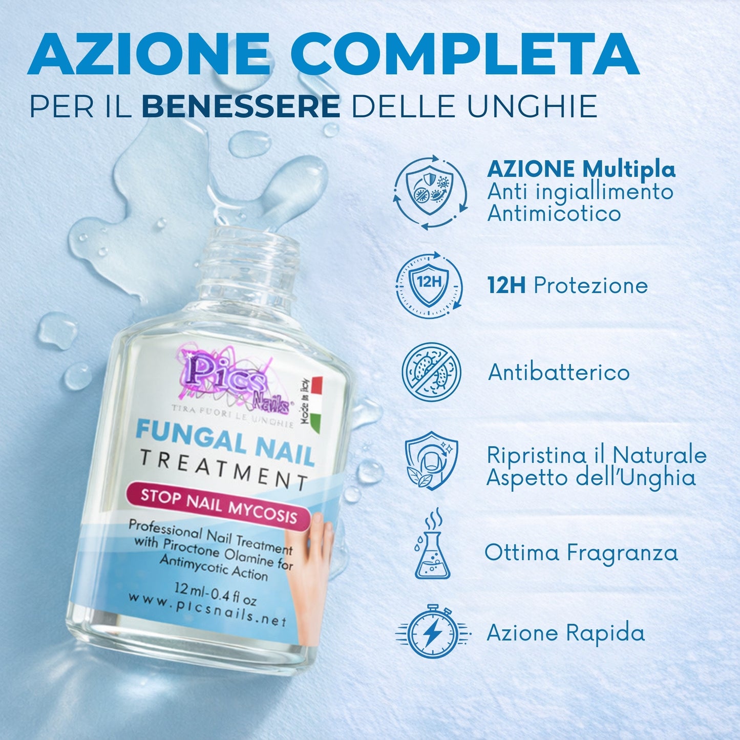 Antimicotico Unghie 12 ml - Trattamento della Micosi Unghie di Mani e Piedi