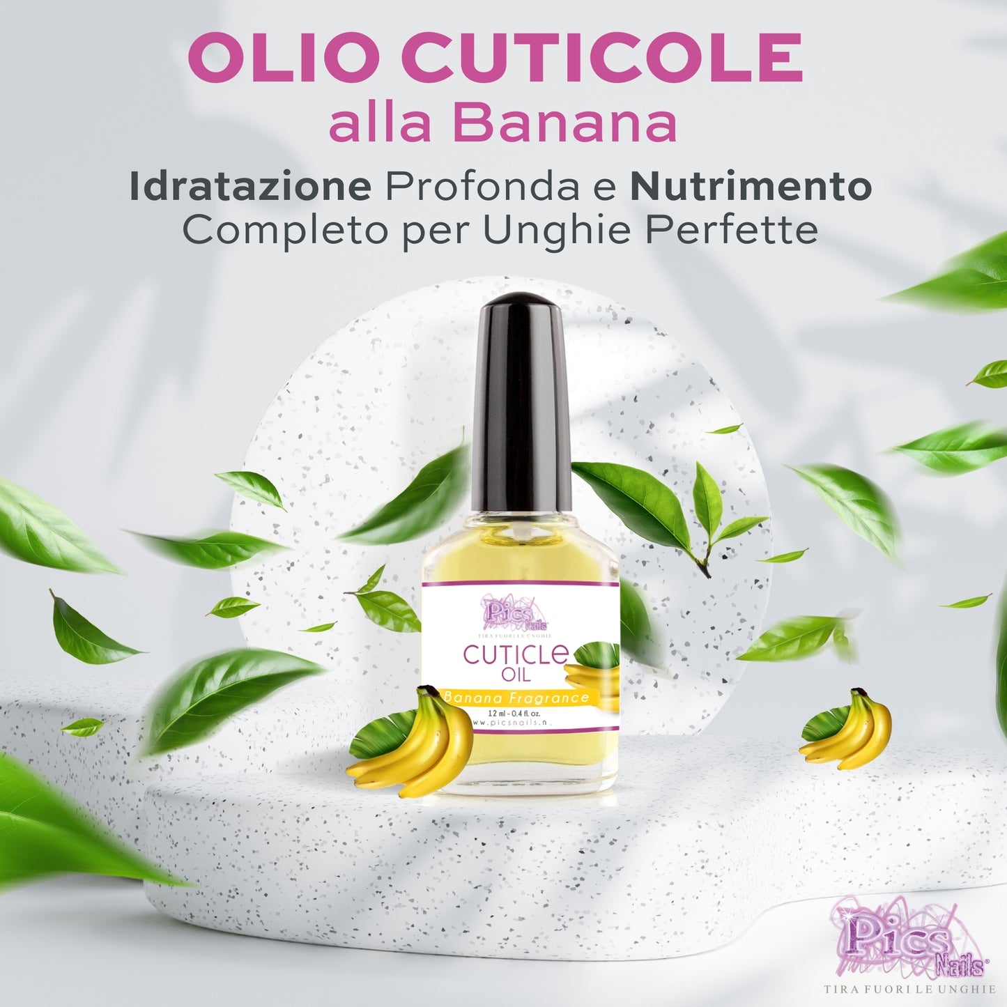 Olio Cuticole Unghie Di Mani E Piedi Professionale Banana 12 ml