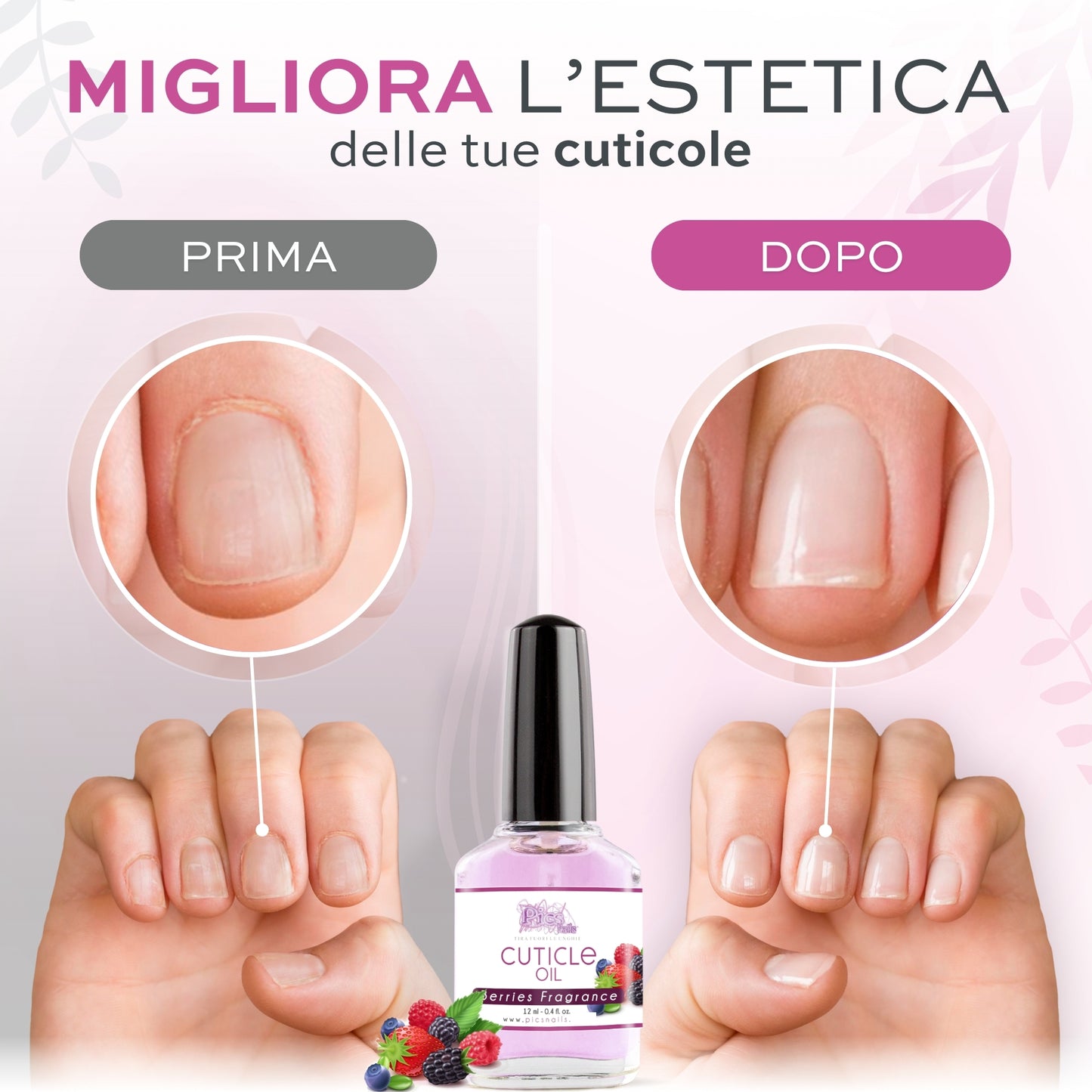 Olio Cuticole Unghie Di Mani E Piedi Professionale Frutti di Bosco 12 ml