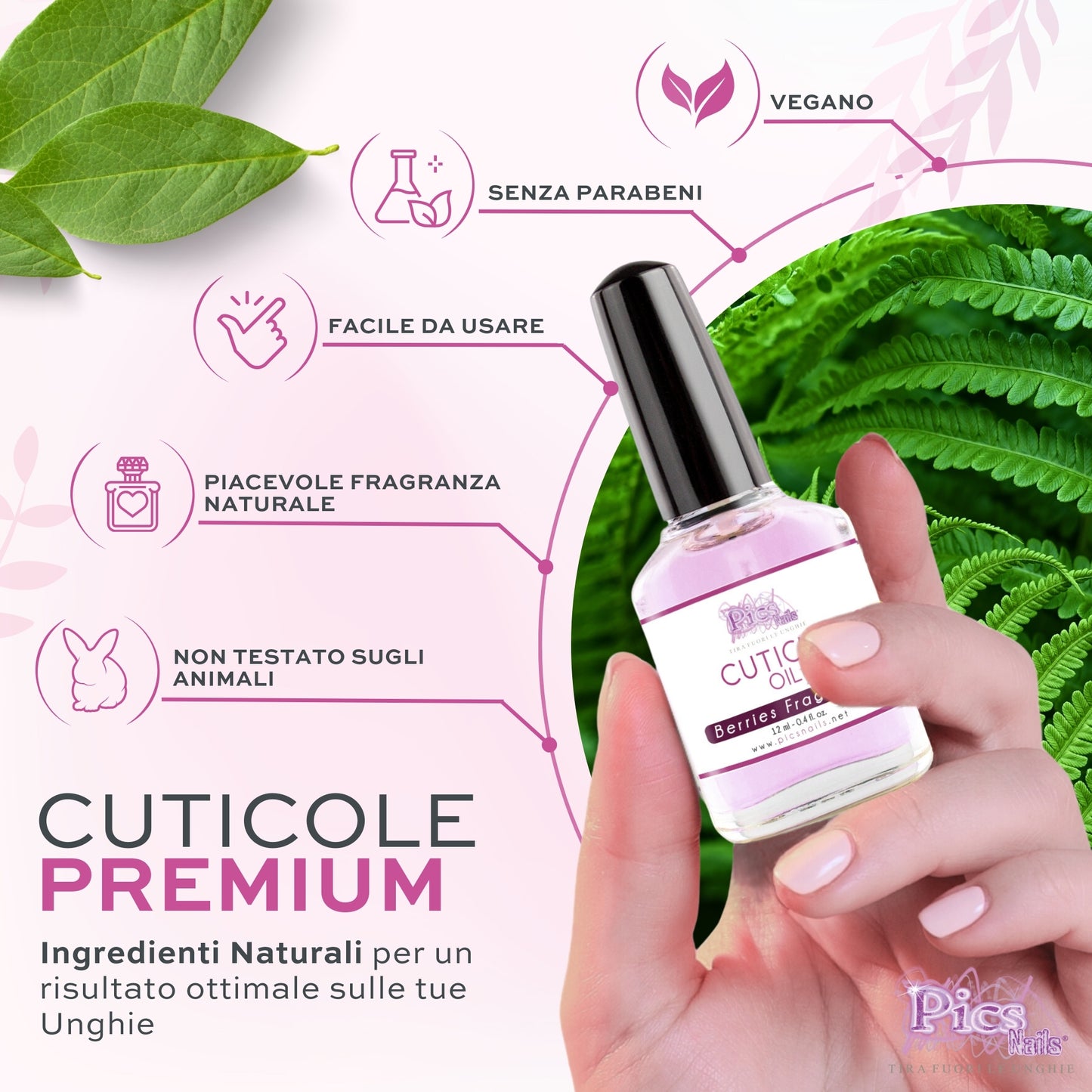 Olio Cuticole Unghie Di Mani E Piedi Professionale Frutti di Bosco 12 ml