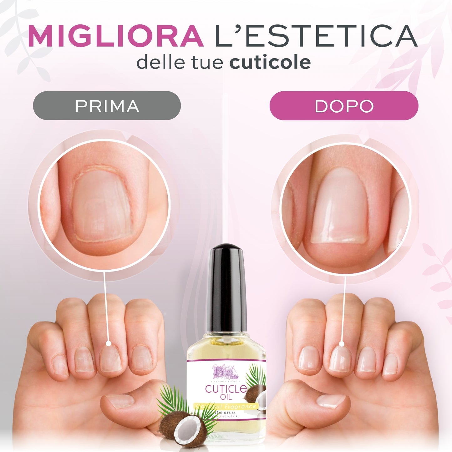 Olio Cuticole Unghie Di Mani E Piedi Professionale Cocco 12 ml