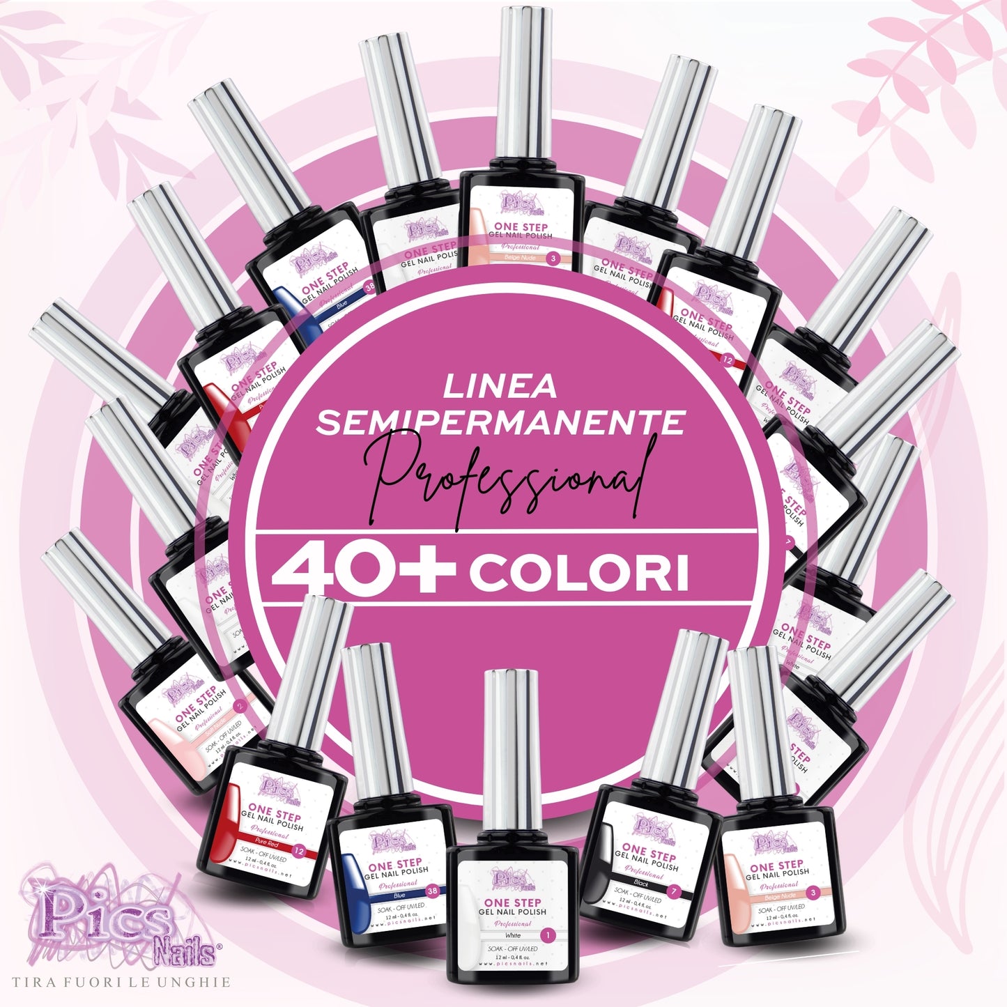 Smalto Semipermanente One Step Fucsia Cherry 8 - 12 ml | Semipermanente 3in1 UV/LED Ultra Lucido