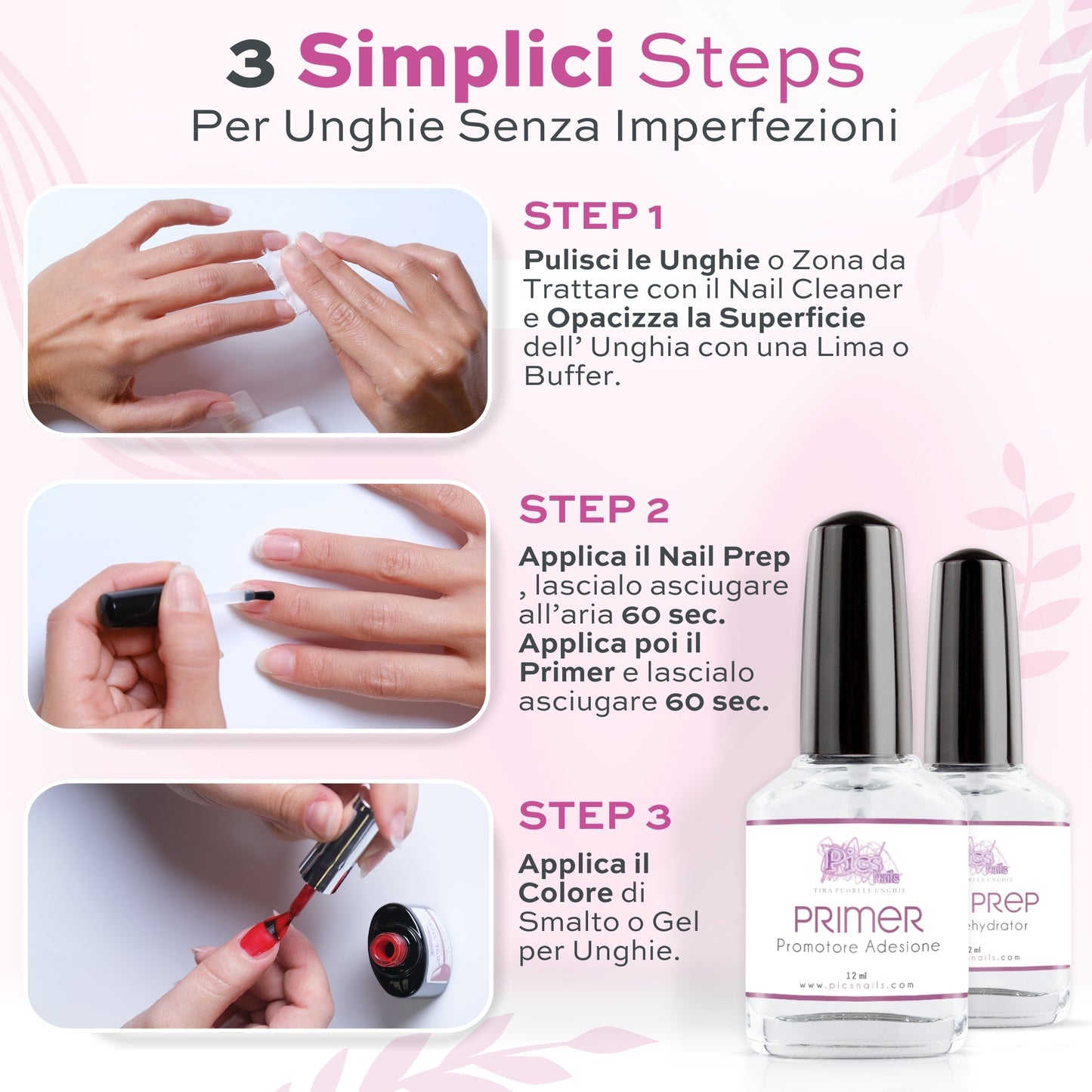 Nail Prep e Primer Unghie Gel Non Acido 12ml - 2 pz. - Kit Preparatori per Unghie Professionale