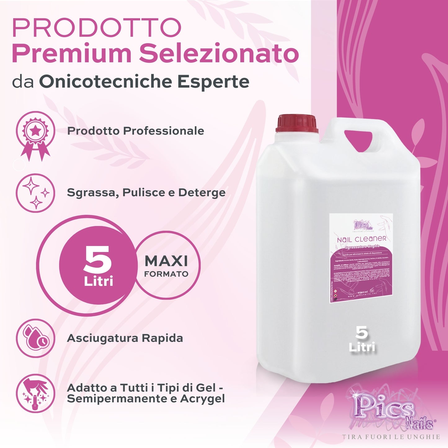 Nail Cleaner Sgrassatore Unghie Professionale 5 L.