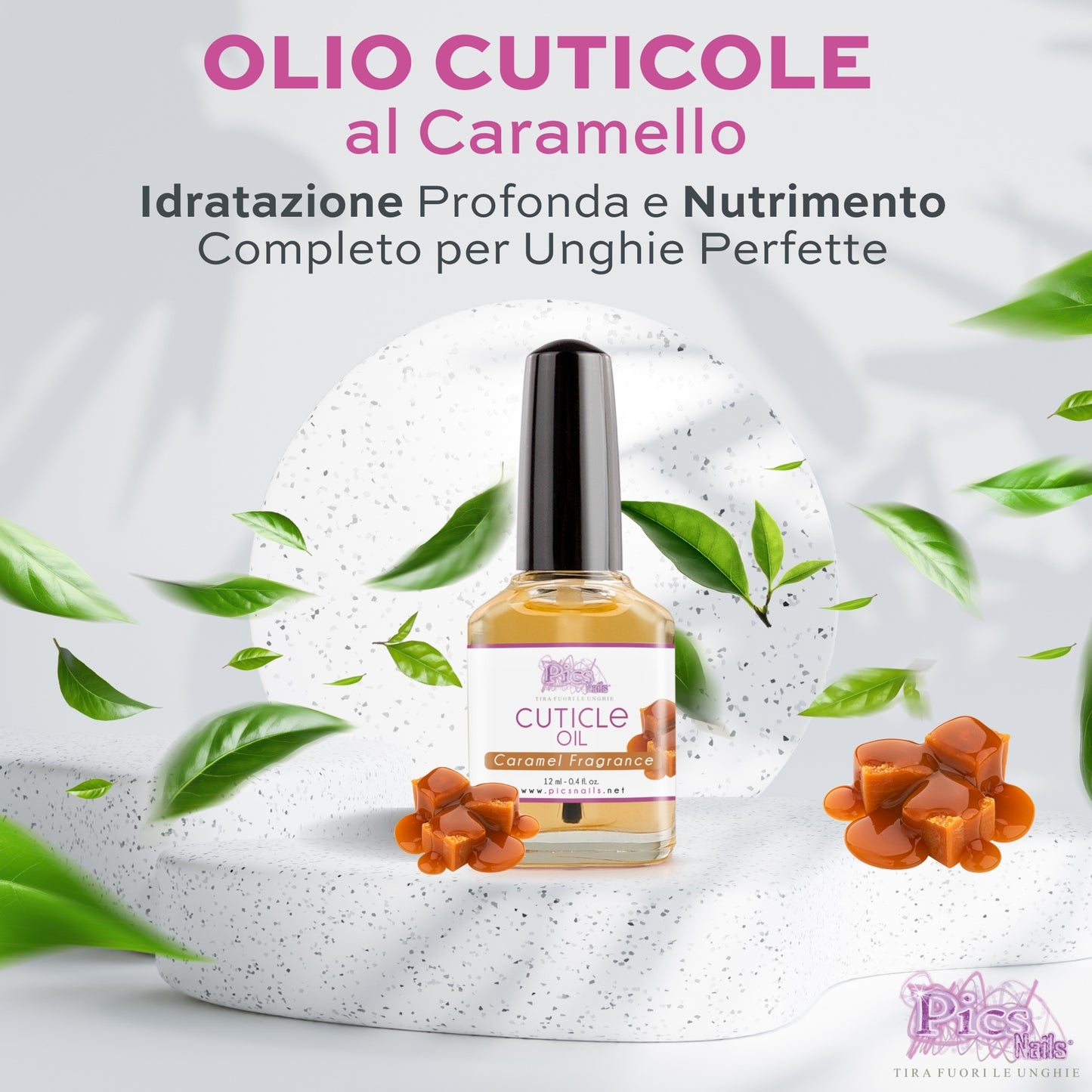 Olio Cuticole Unghie Di Mani E Piedi Professionale Caramello 12 ml