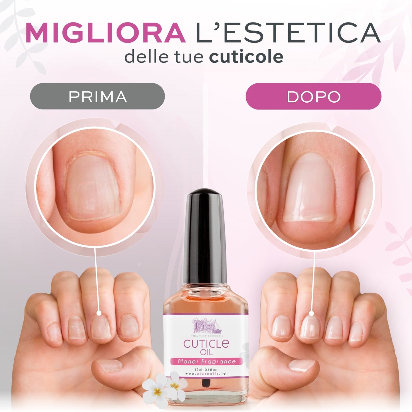 Olio Cuticole Unghie Di Mani E Piedi Professionale Monoi 12 ml