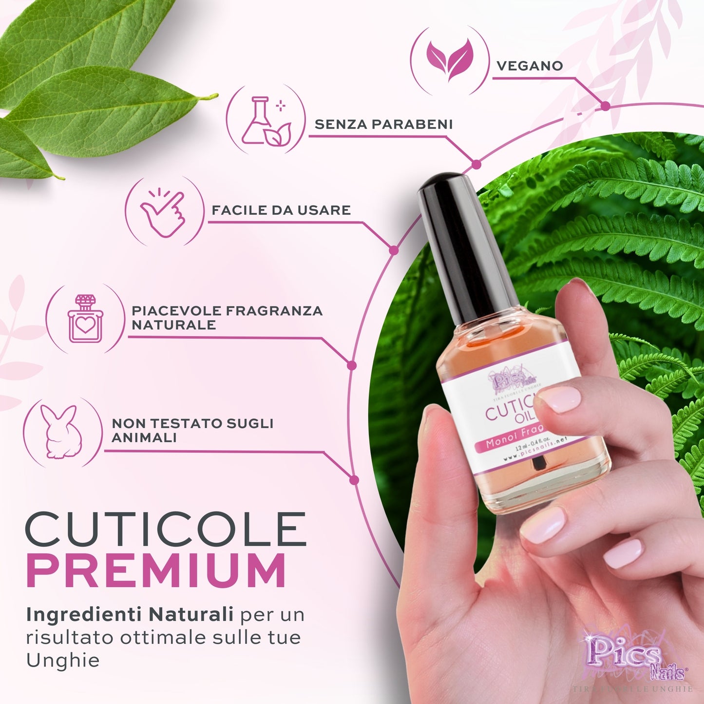 Olio Cuticole Unghie Di Mani E Piedi Professionale Monoi 12 ml