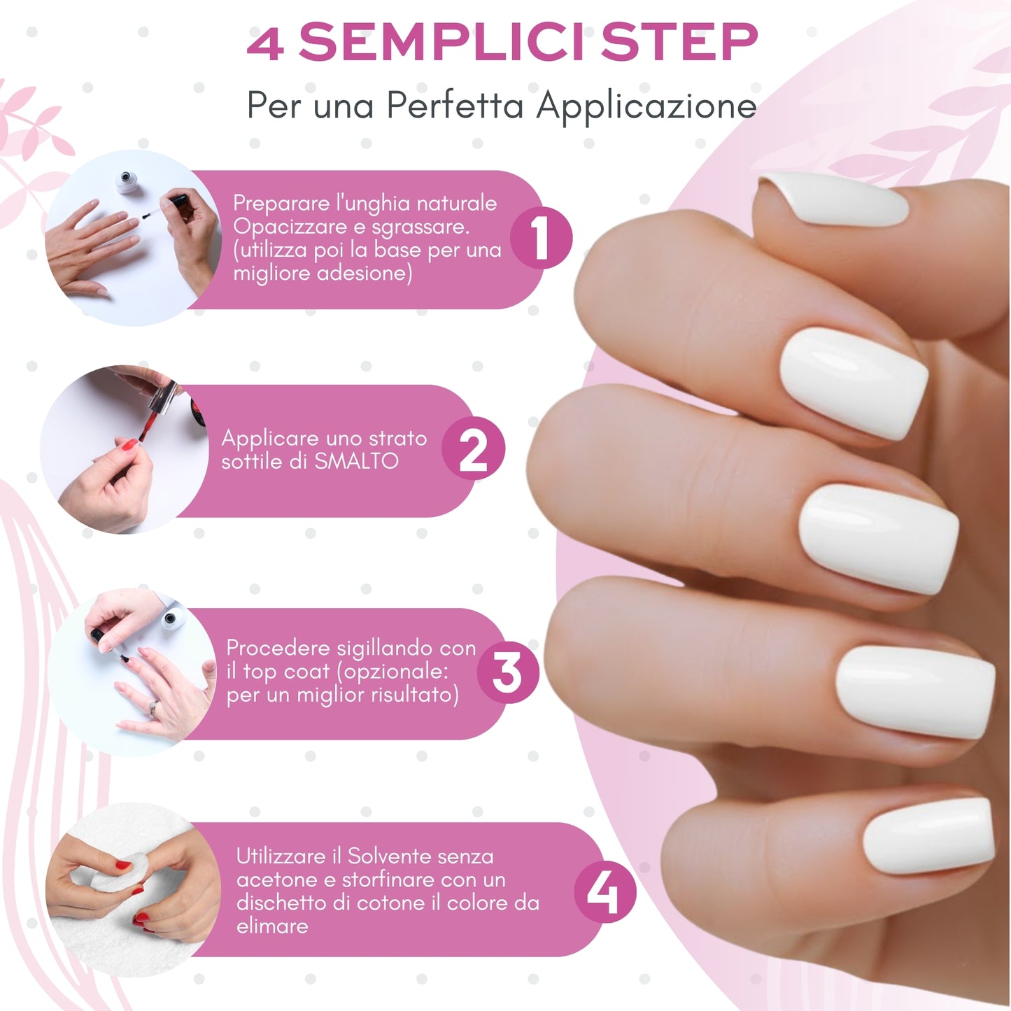 Smalto Unghie Professionale 12 ml – Bianco | Colore Intenso e Brillante | Smalto per Unghie Lunga Durata | Finitura Lucida Effetto Salone – Smalti per Unghie Facili da Applicare e Rimuovere