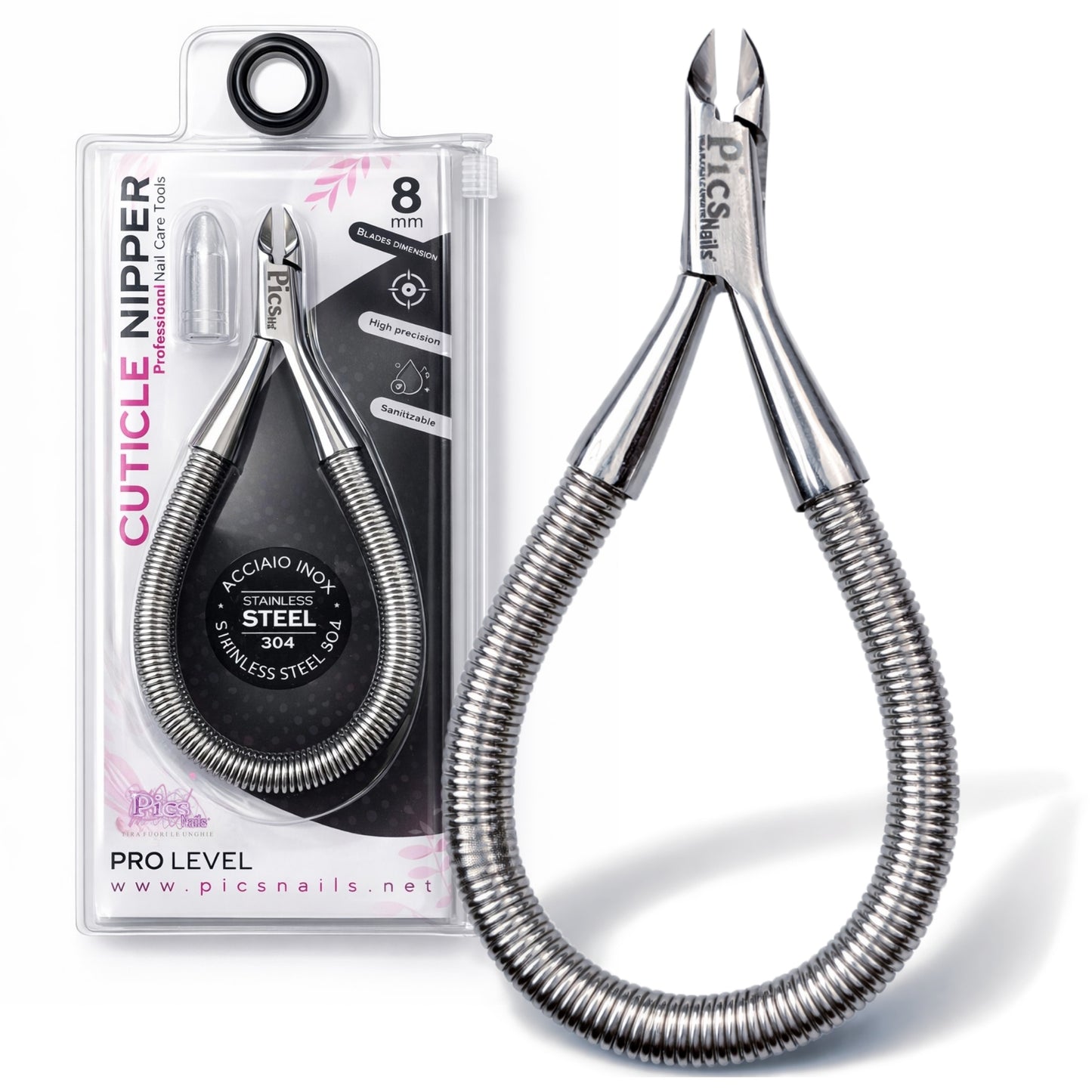 Tronchesino Cuticole Professionale 8mm in Acciaio Inox – Taglia Cuticole Unghie Mani e Piedi, Tronchesina per Cuticole Precisa, Rimuovi Cuticole e Pellicine per Manicure e Pedicure