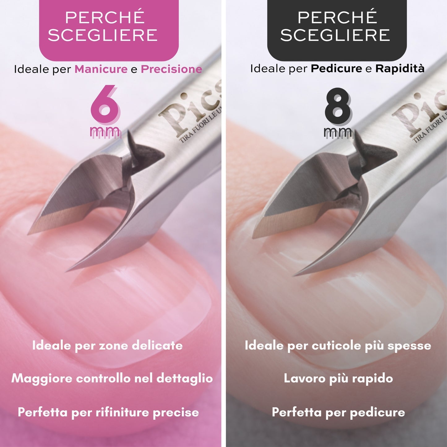 Tronchesino Cuticole Professionale 8mm in Acciaio Inox – Taglia Cuticole Unghie Mani e Piedi, Tronchesina per Cuticole Precisa, Rimuovi Cuticole e Pellicine per Manicure e Pedicure