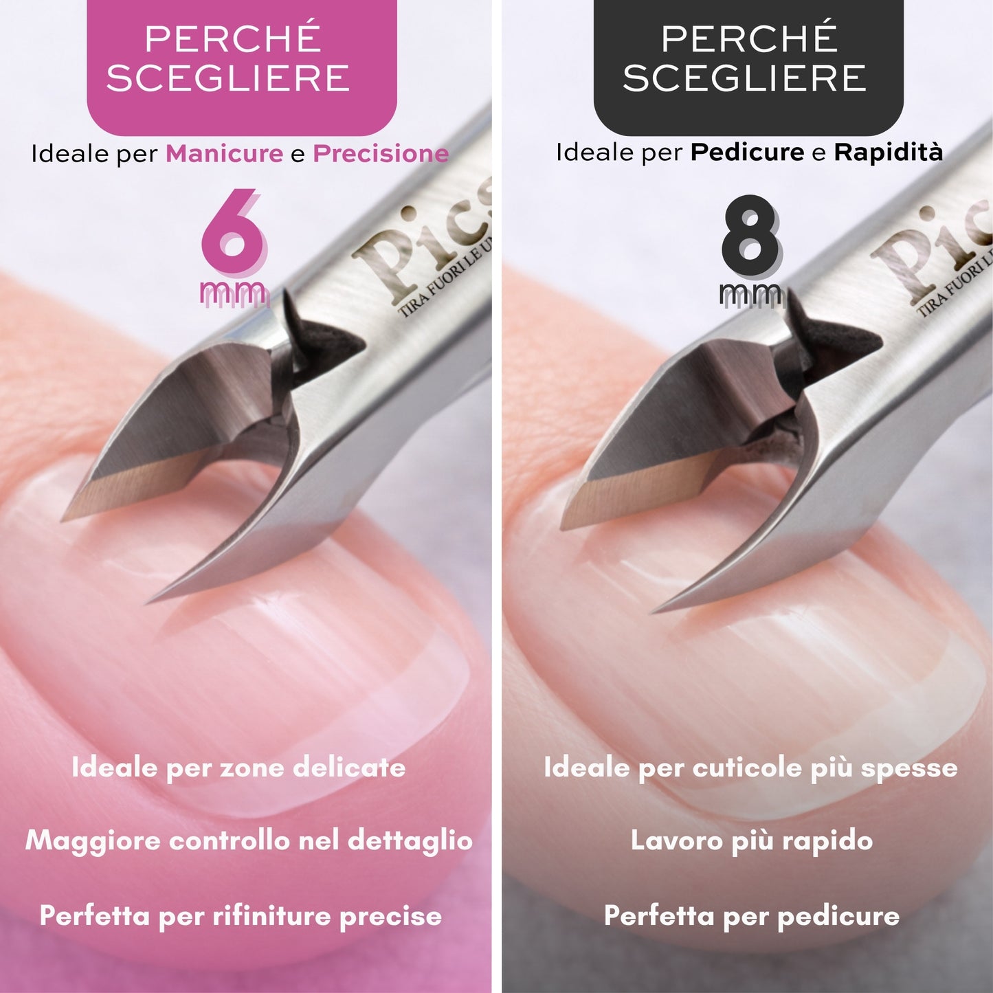 Tronchesino Cuticole Professionale 6mm in Acciaio Inox – Taglia Cuticole Unghie Mani e Piedi, Tronchesina per Cuticole Precisa, Rimuovi Cuticole e Pellicine per Manicure e Pedicure
