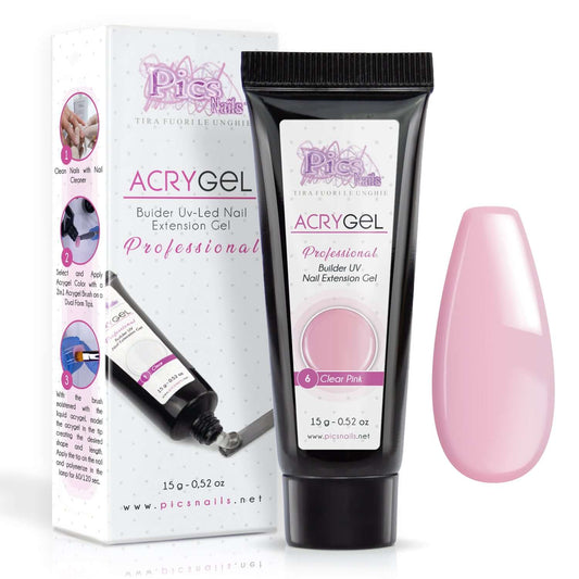 Acrygel Clear Pink 6 - Gel Acrilico per Unghie 15g