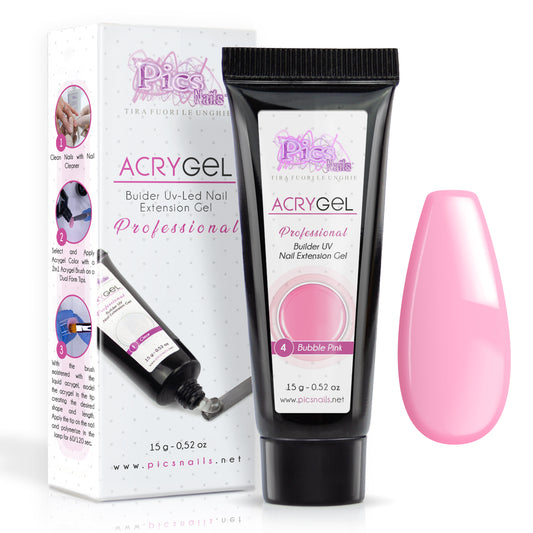 Acrygel Bubble Pink 4 - Gel Acrilico per Unghie 15g