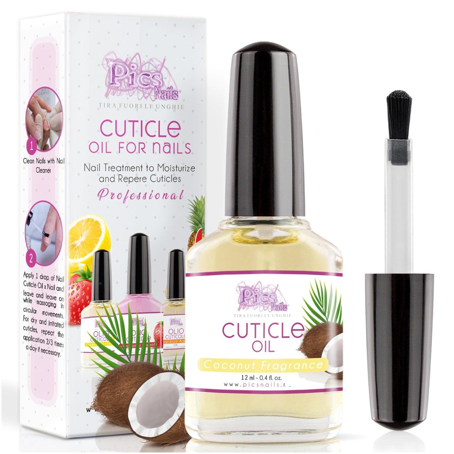 Olio Cuticole Unghie Di Mani E Piedi Professionale Cocco 12 ml