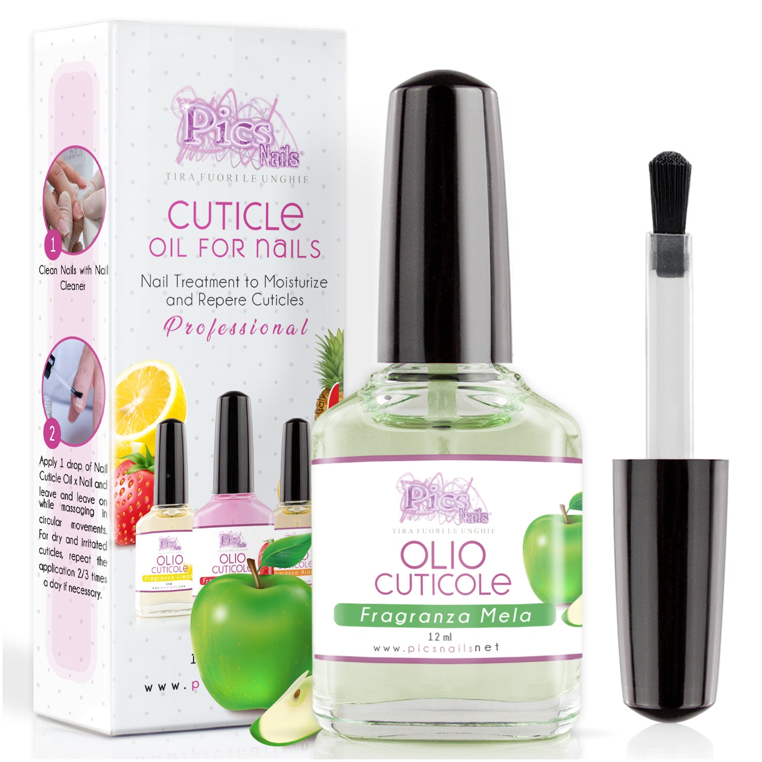  Olio Cuticole Unghie Di Mani E Piedi Professionale Mela 12 ml