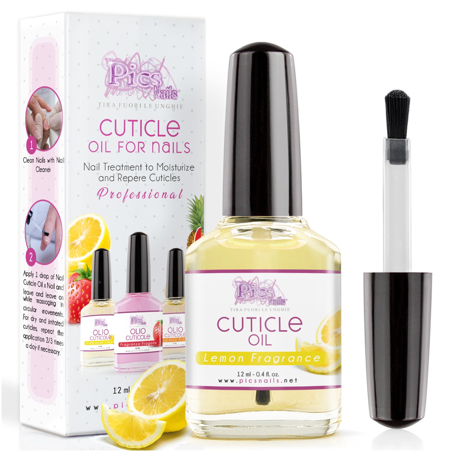 Olio Cuticole Unghie per Mani e Piedi Professionale Limone 12 ml