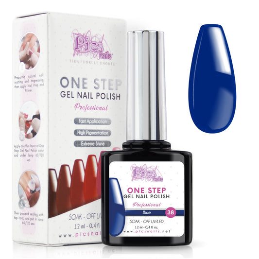 Smalto Semipermanente One Blue 38 - 12 ml | Semipermanente 3in1 UV/LED Ultra Lucido
