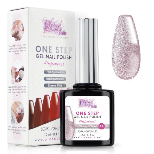 Smalto Semipermanente One Elegance Glitter 44 - 12 ml | Semipermanente 3in1 UV/LED Ultra Lucido