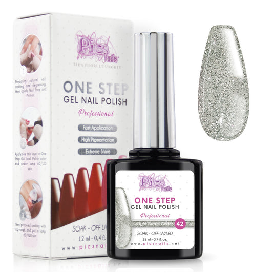 Smalto Semipermanente One Light Green Glitter 42 - 12 ml | Semipermanente 3in1 UV/LED Ultra Lucido