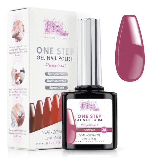 Smalto Semipermanente One Step Old Rose 28 - 12 ml | Semipermanente 3in1 UV/LED Ultra Lucido