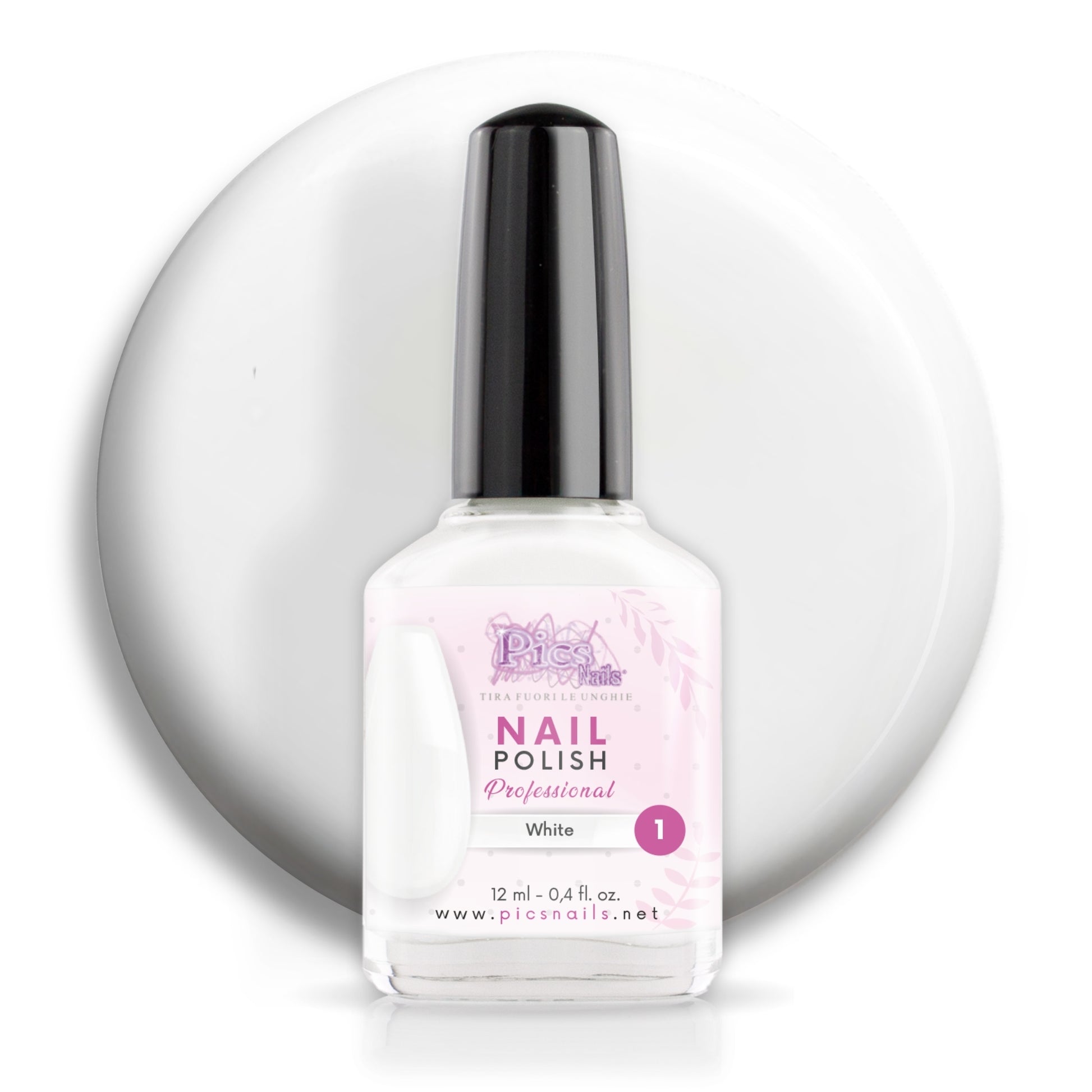 Smalto Unghie Professionale 12 ml – Bianco | Colore Intenso e Brillante | Smalto per Unghie Lunga Durata | Finitura Lucida Effetto Salone – Smalti per Unghie Facili da Applicare e Rimuovere