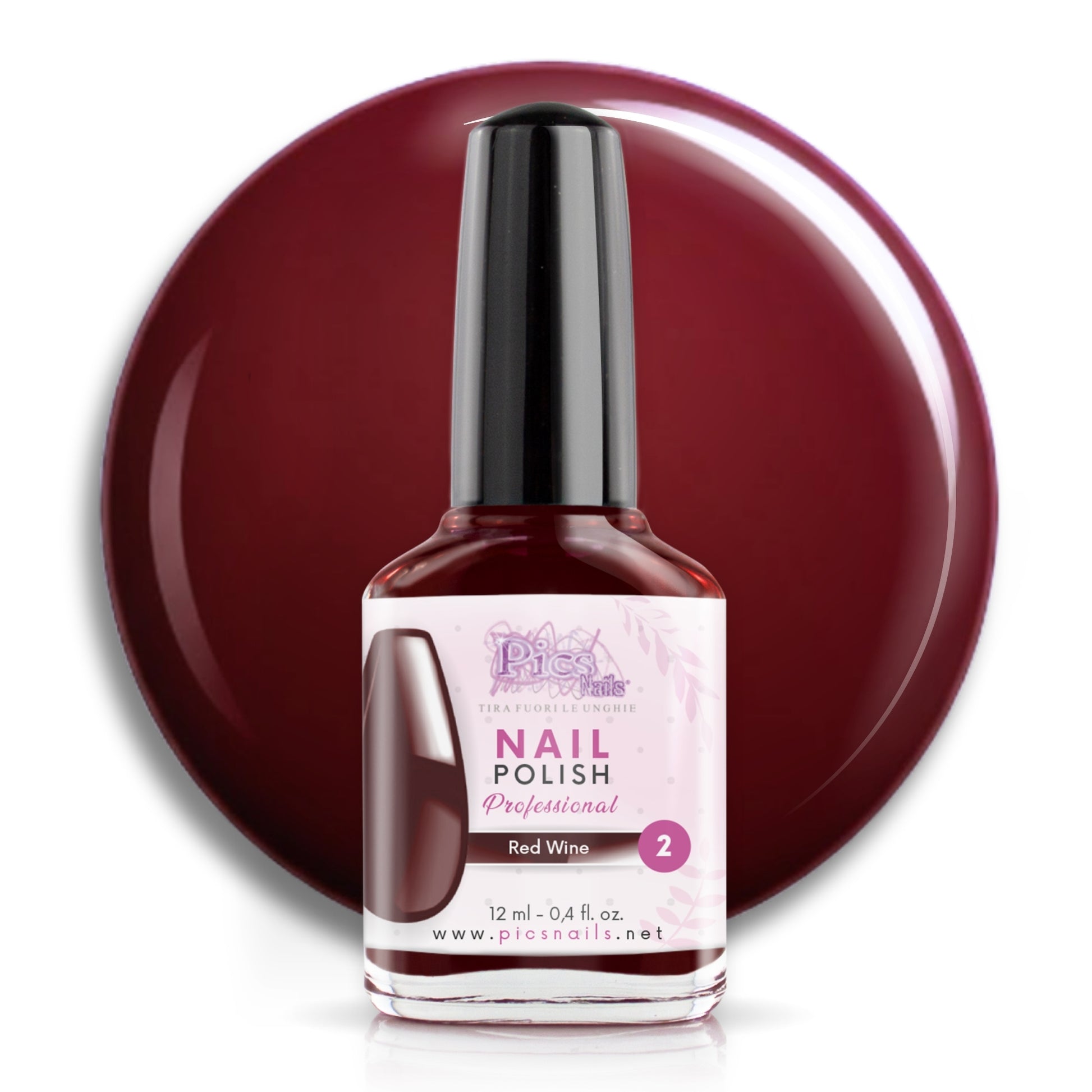Smalto Unghie Professionale 12 ml – Rosso Vino | Colore Intenso e Brillante | Smalto per Unghie Lunga Durata | Finitura Lucida Effetto Salone – Smalti per Unghie Facili da Applicare e Rimuovere
