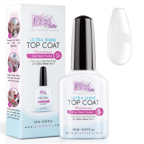 Top Coat Semipermanente ULTRA SHINE UV/LED 10 ml - Smalto Gel Sigillante Senza Strato di Dispersione
