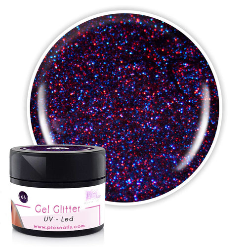 Gel Glitter  uv/led Multicolor 66 - 5 ml