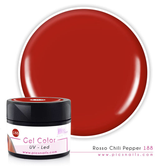 Gel Color uv/led Rosso Laccato Chili Pepper 188 - 5 ml